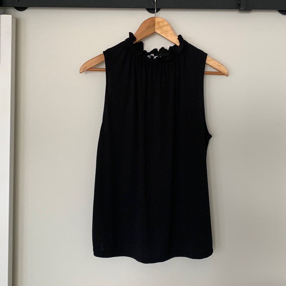 Zara black ruffled tank top